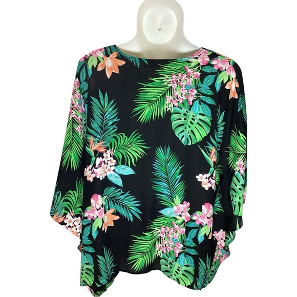 Belle by Kim Gravel Floral V-Neck Blouse Size 3X - Picture 4 of 8